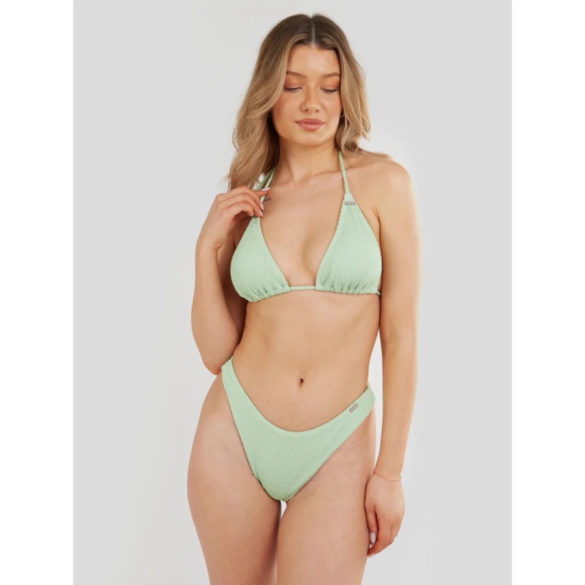 Dámske plavky vrchný diel FUNDANGO Innisfil Triangle Jacquard Top-521-pool green · záber 2