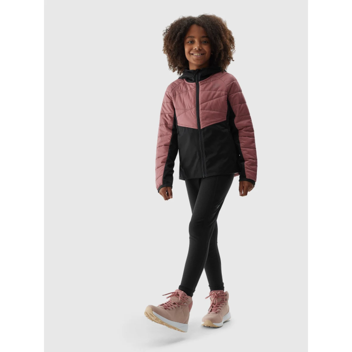 Dievčenská turistická softshellová bunda 4F JUNIOR TECHNICAL JACKET-JAW23TTJAF280-54S-PINK · záber 4