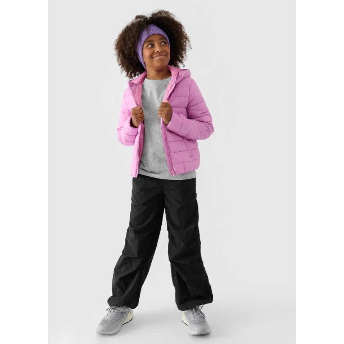 Dievčenská bunda 4F JUNIOR DOWN JACKET-JWAW24TDJAF449-54S-PINK · záber 5