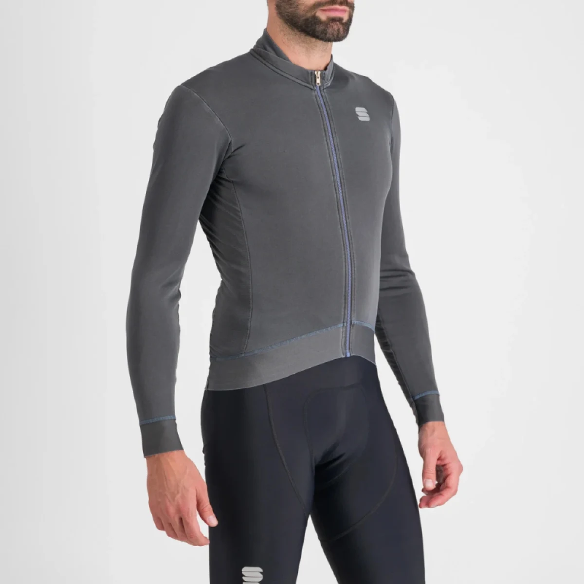 Pánsky cyklistický dres s dlhým rukávom SPORTFUL Monocrom thermal jersey, anthracite · záber 4