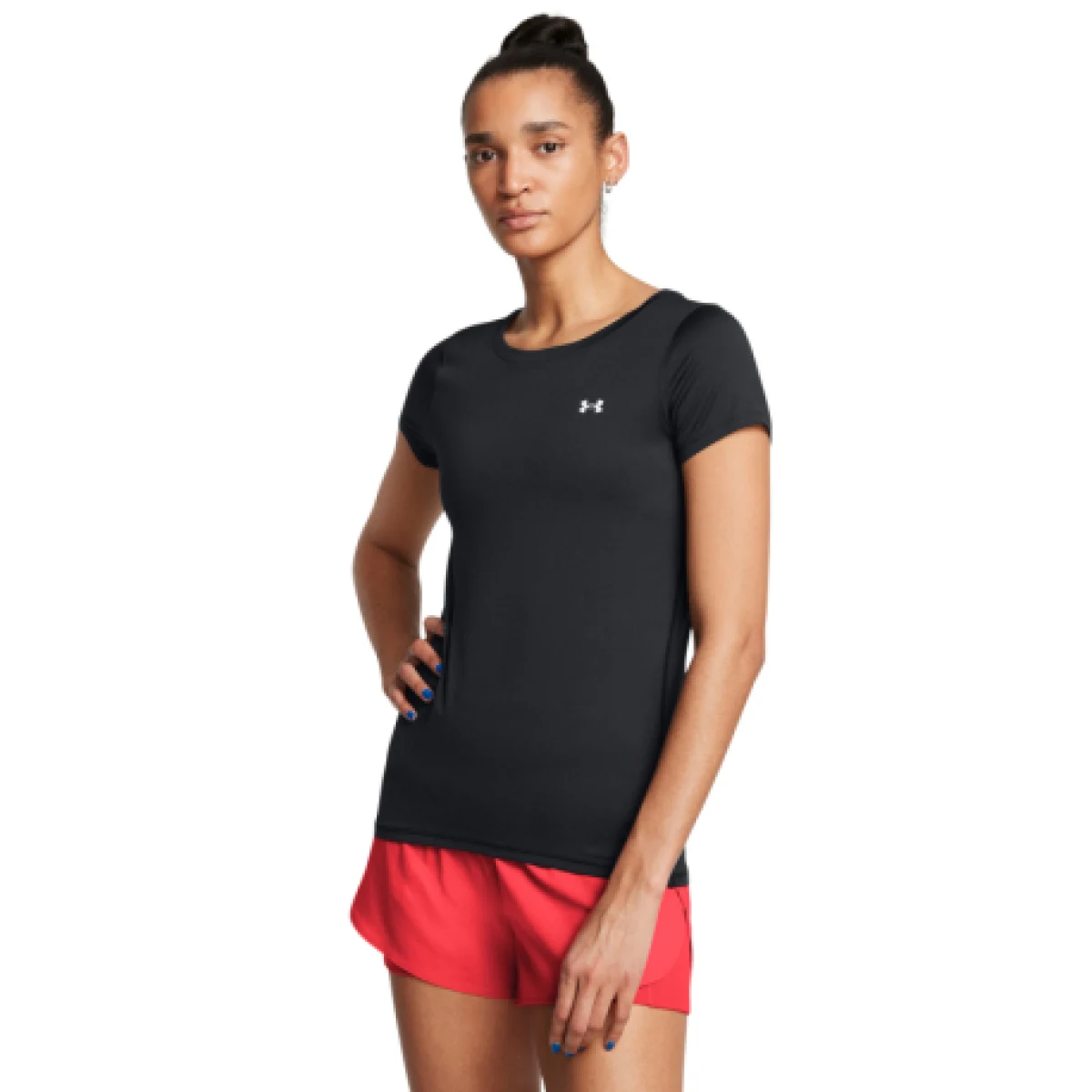 Dámske tréningové tričko s krátkym rukávom UNDER ARMOUR Tech Mesh SS-BLK · záber 1