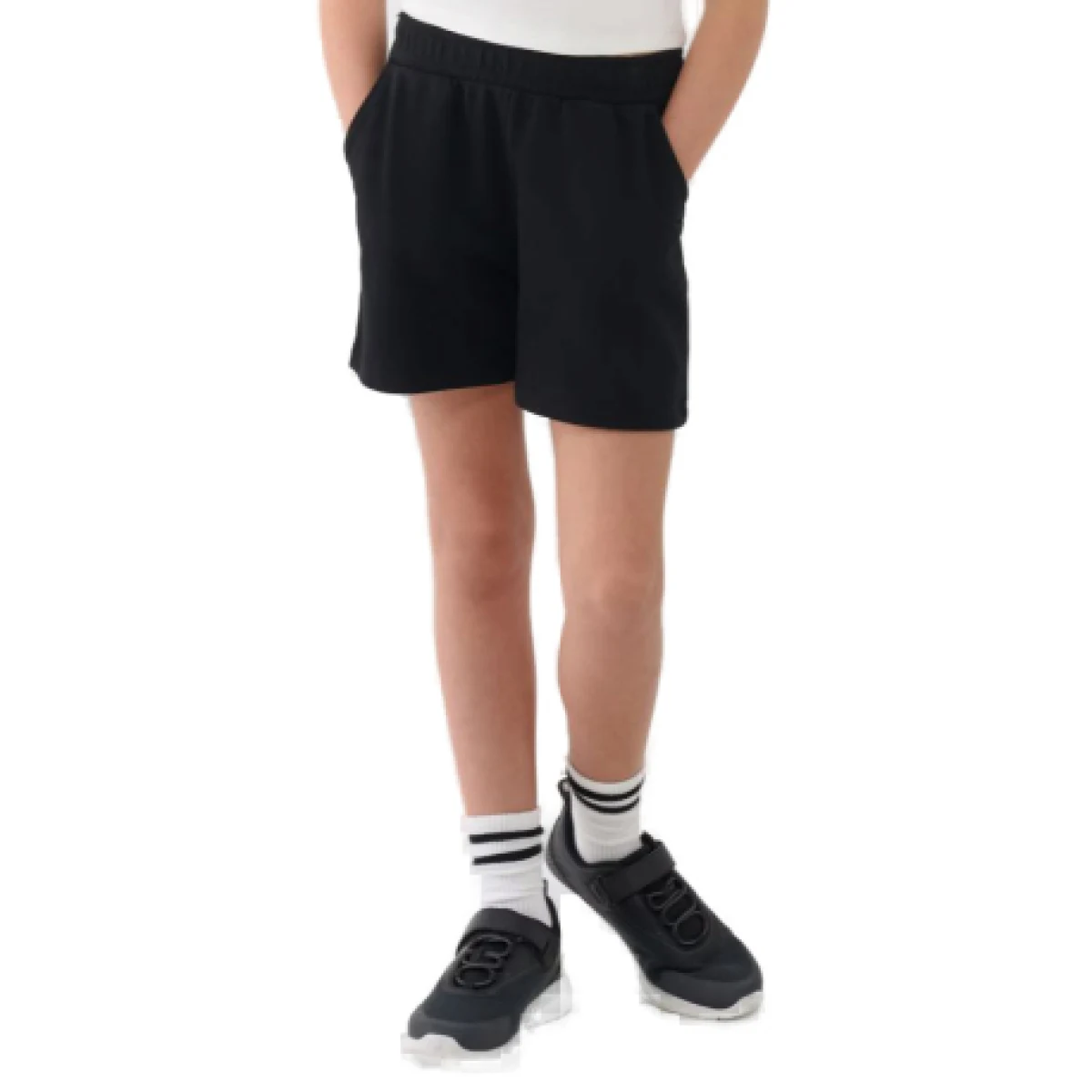 Dievčenské teplákové kraťasy 4F JUNIOR SHORTS CAS F470-20S-DEEP BLACK · záber 1