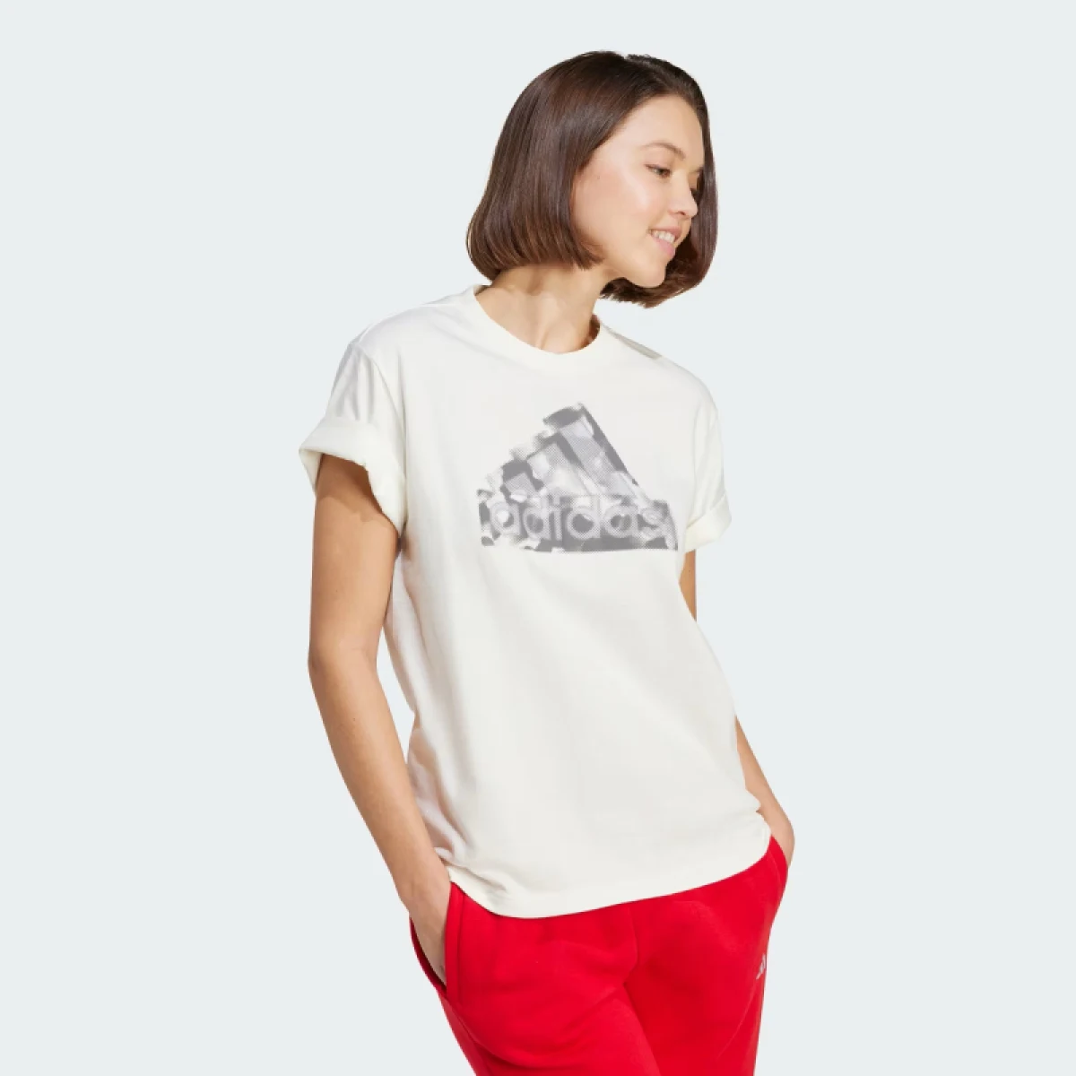 Dámske tričko s krátkym rukávom ADIDAS W FI LOGO T-IW5167-Beige · záber 4