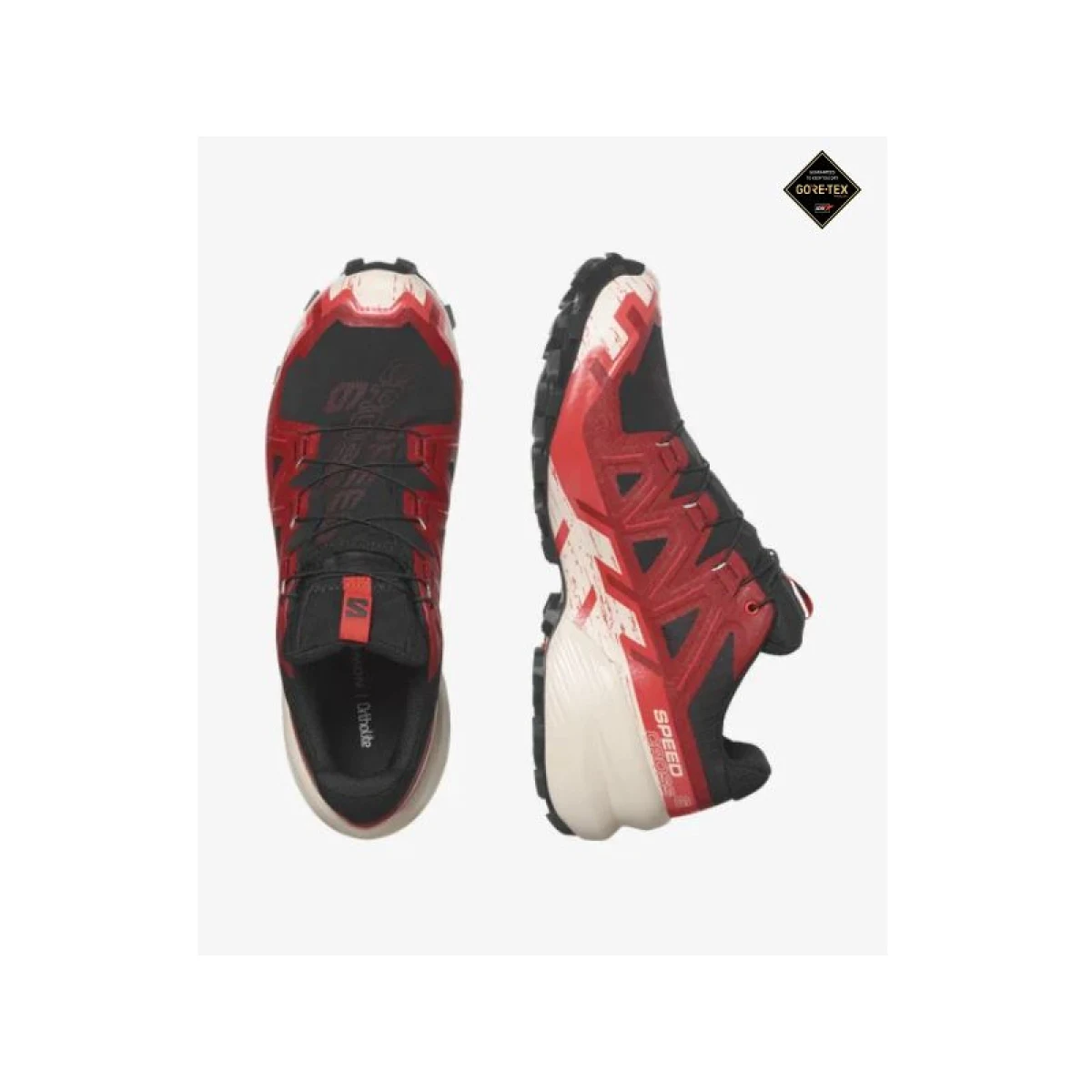 Pánska bežecká trailová obuv SALOMON Speedcross 6 GTX black red dalhia poppy red · záber 5