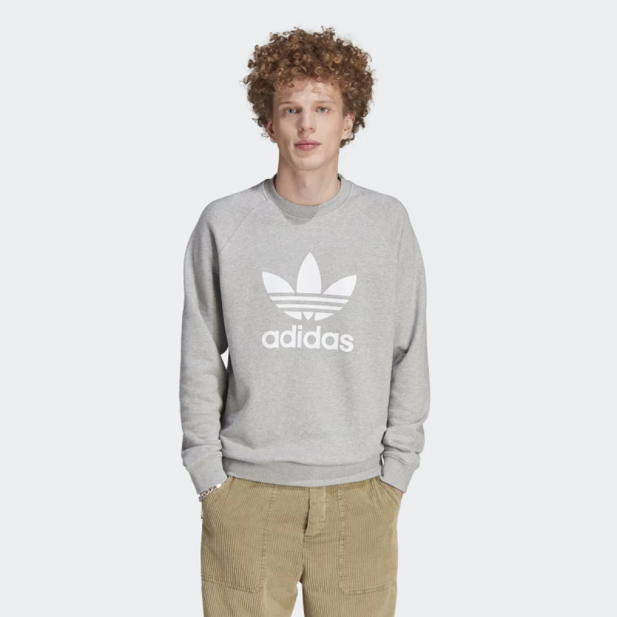 Pánska mikina ADIDAS ORIGINALS TREFOIL CREW-IM4501-medium grey heather · záber 2