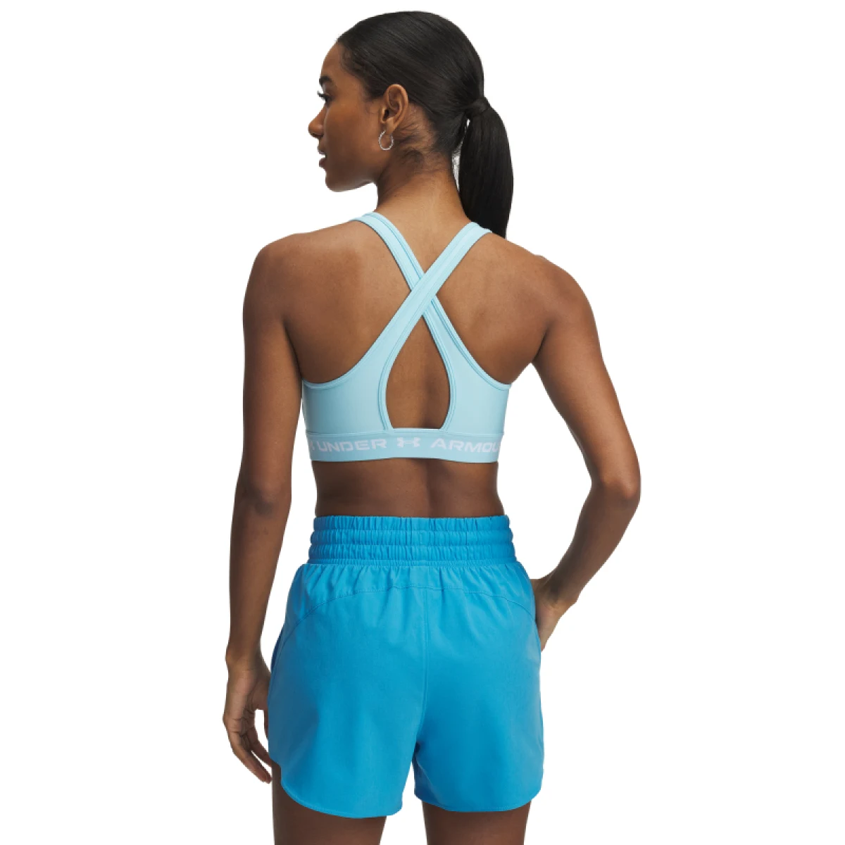 Dámska tréningová športová podprsenka UNDER ARMOUR Crossback Mid Bra-BLU · záber 4