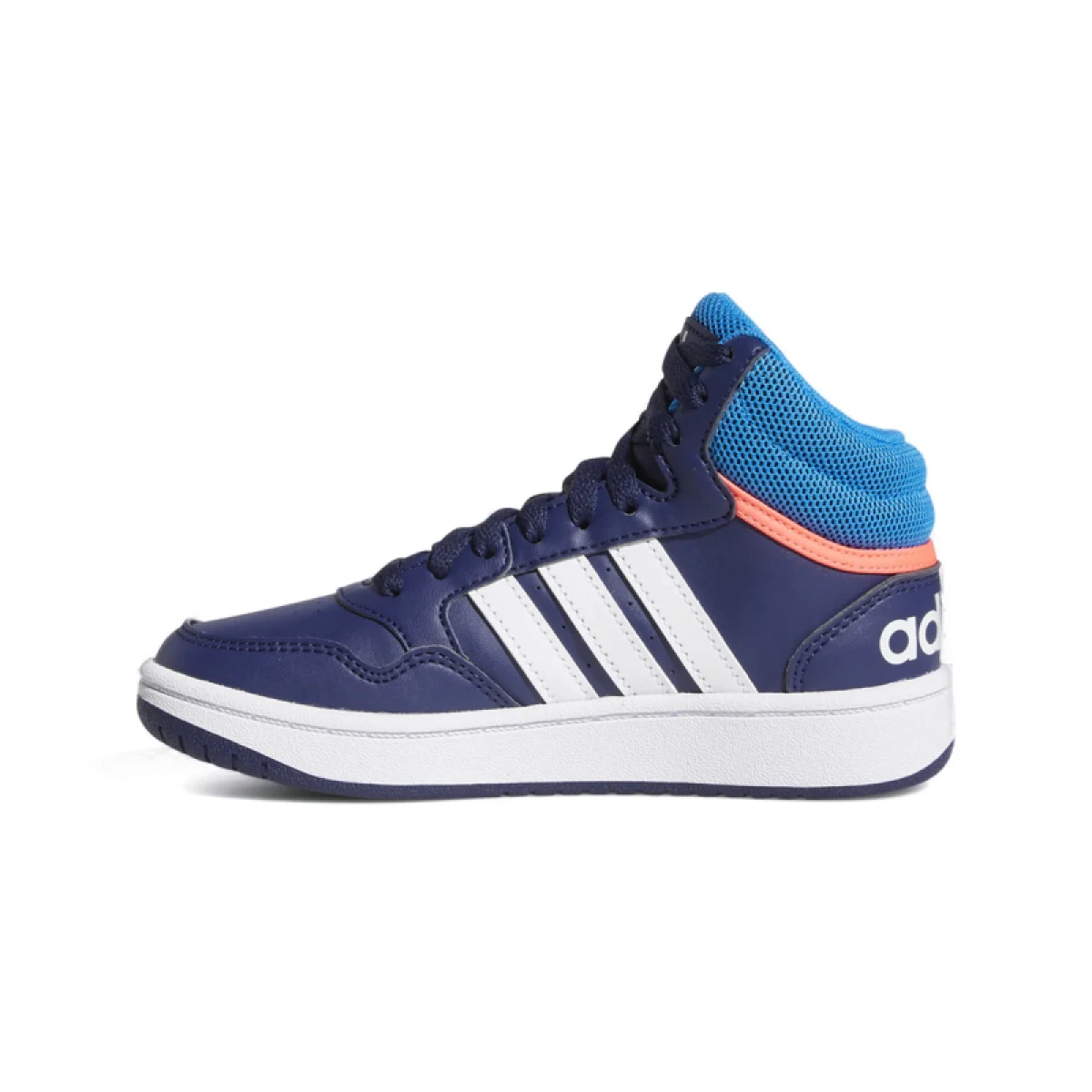 Chlapčenská rekreačná obuv ADIDAS Hoops 3.0 Mid K dark blue blue rush turbo · záber 3