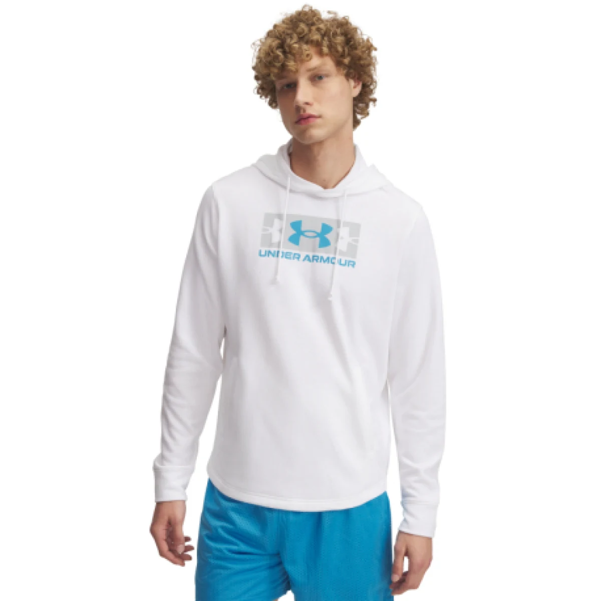 Pánska mikina s kapucňou UNDER ARMOUR UA Rival Terry Logo Hood-WHT · záber 1