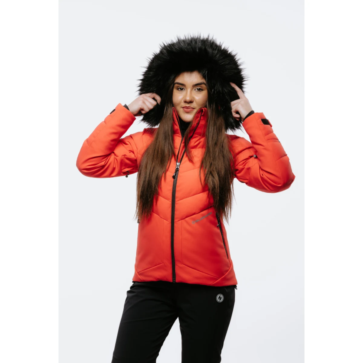 Dámska lyžiarska bunda s kapucňou BLIZZARD W2W Ski Jacket Lavarone, hot coral · záber 3
