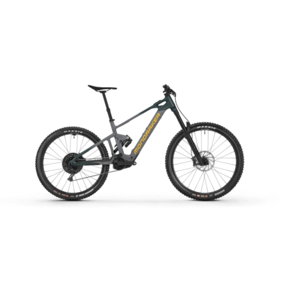 Horský elektrobicykel MONDRAKER Dune Carbon R, nimbus grey obsidian grey dense yellow · záber 1