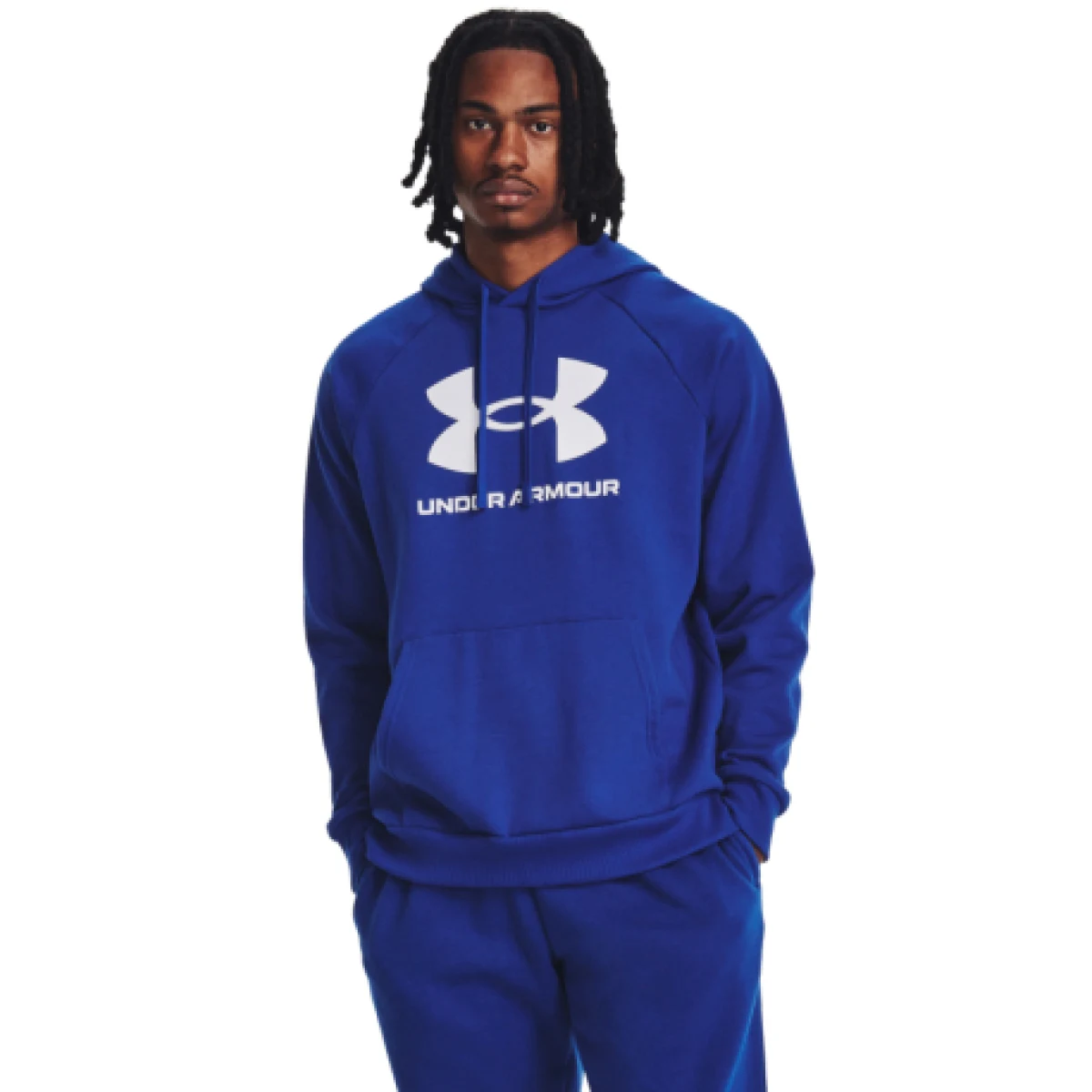 Pánska zateplená mikina s kapucňou UNDER ARMOUR UA Rival Fleece Logo HD-BLU · záber 1