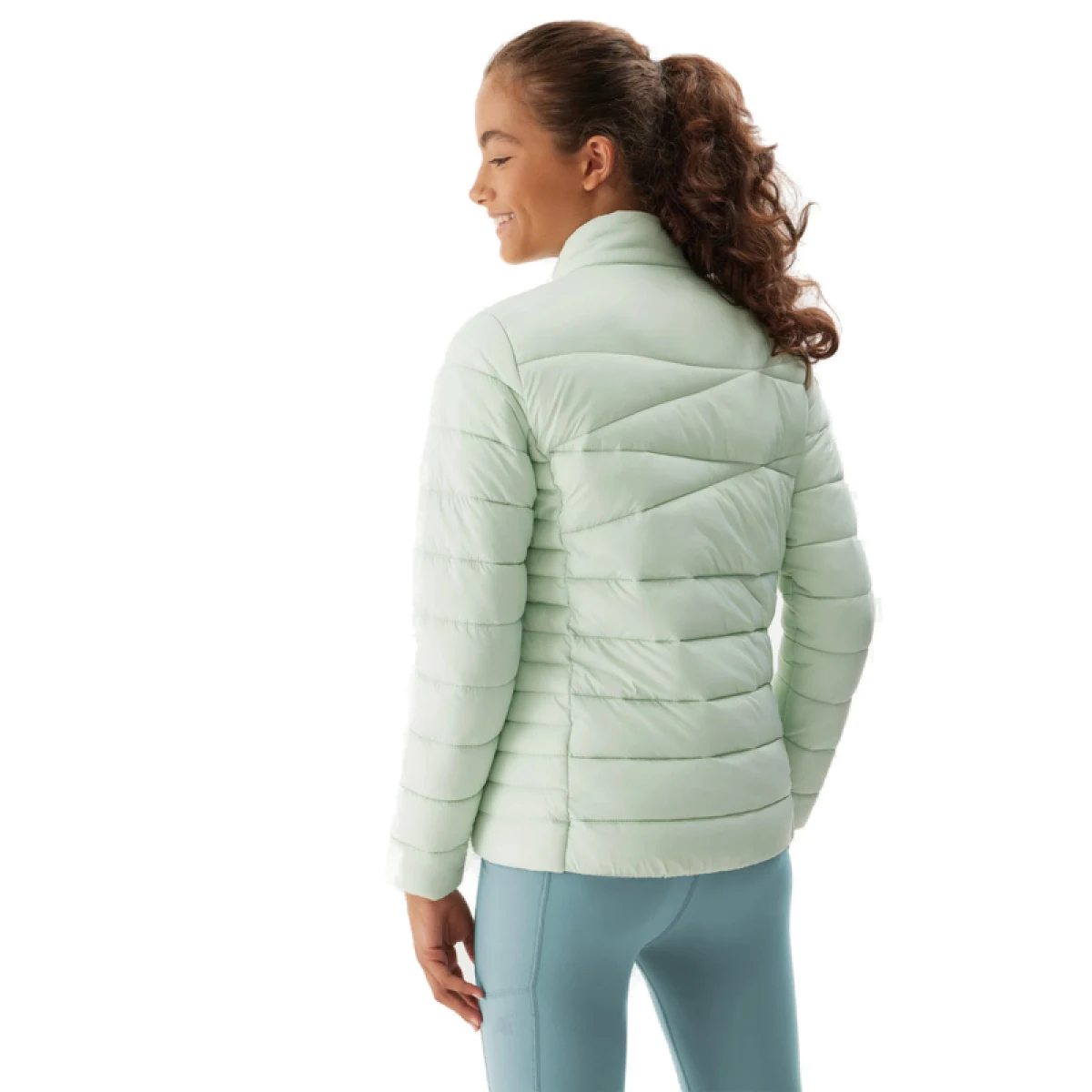 Dievčenská bunda 4F JUNIOR DOWN JACKET-JAW23TDJAF219-42S-LIGHT GREEN · záber 4