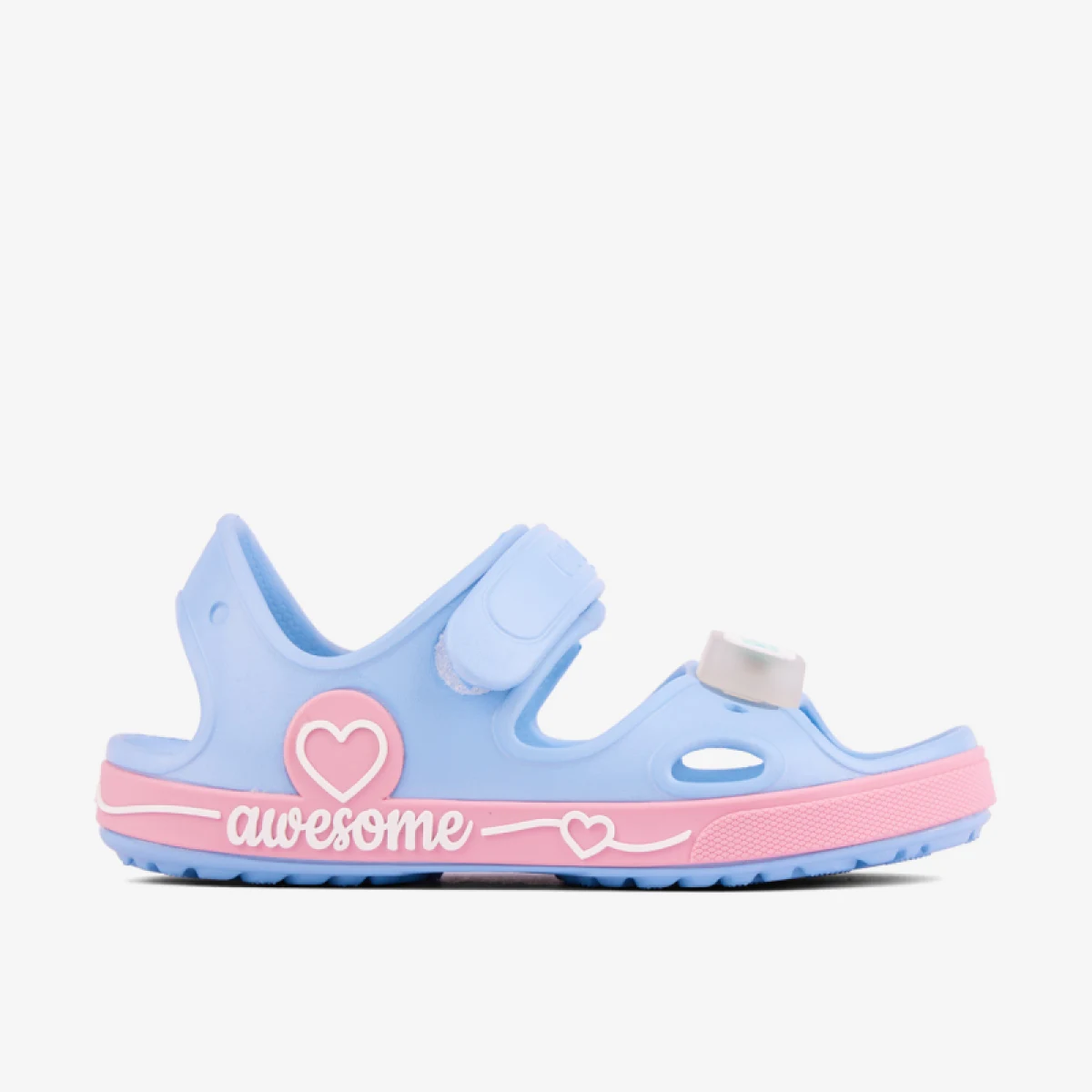 Dievčenské sandále COQUI Yogi + Amulet K light elemental blue fondant pink · záber 2