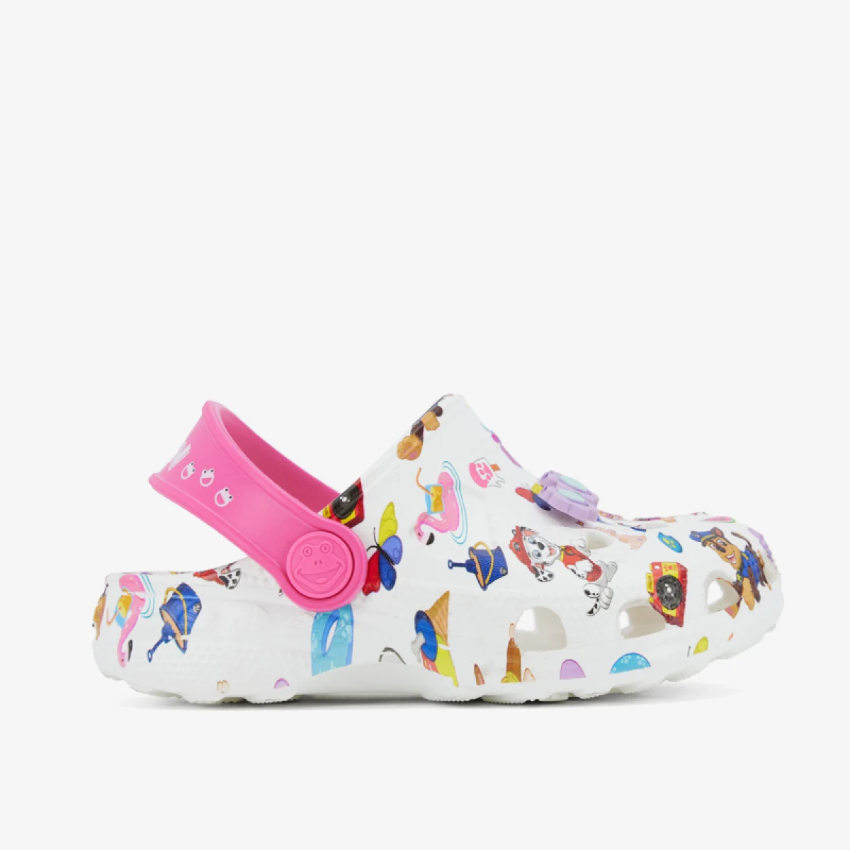 Dievčenské kroksy (rekreačná obuv) COQUI Little Frog Paw Patrol + Amulet K white light fuchsia · záber 2