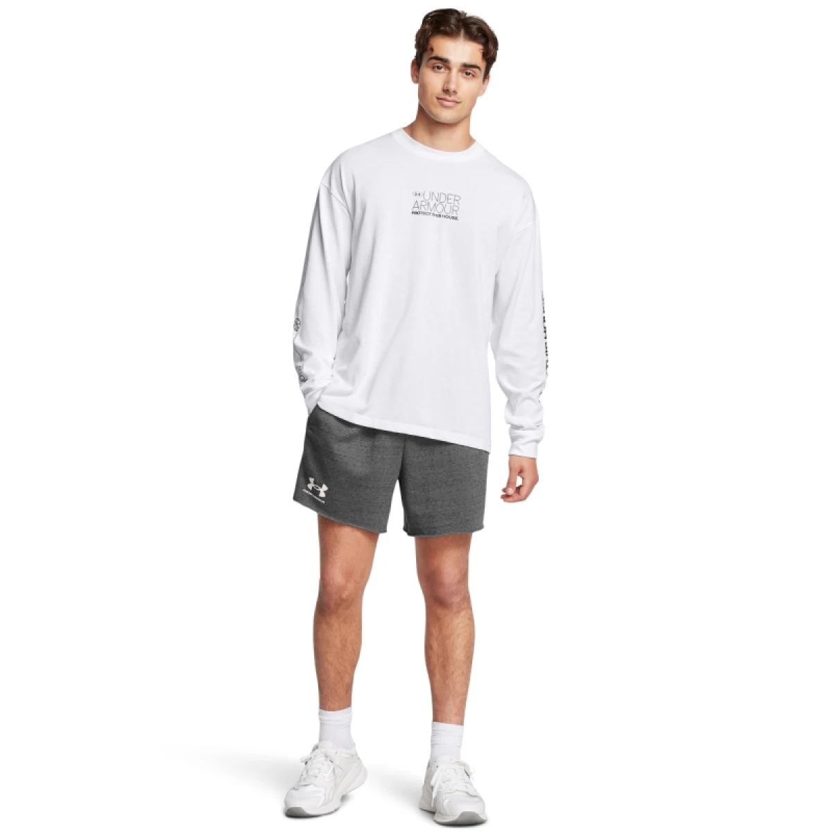 Pánske teplákové kraťasy UNDER ARMOUR UA Rival Terry 6in Short-GRY · záber 4