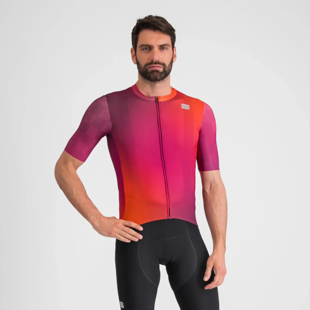 Pánsky cyklistický dres s krátkym rukávom SPORTFUL Rocket jersey, cyclamen carrot prune · záber 2