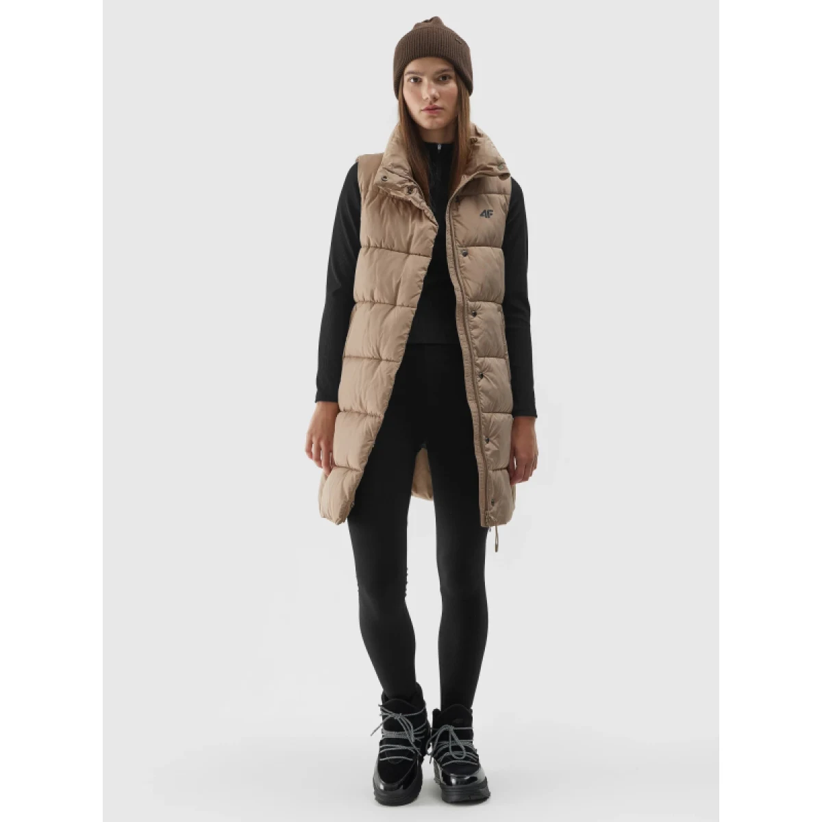 Dámska vesta 4F VEST-AW23TVESF076-82S-LIGHT BROWN · záber 5