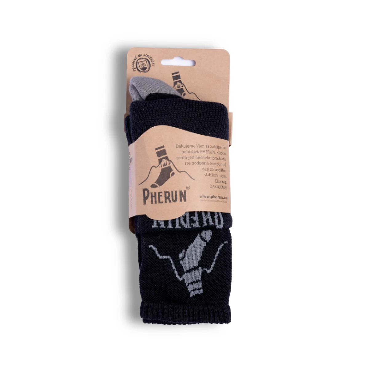 Turistické ponožky PHERUN Merino Pherun Black · záber 2