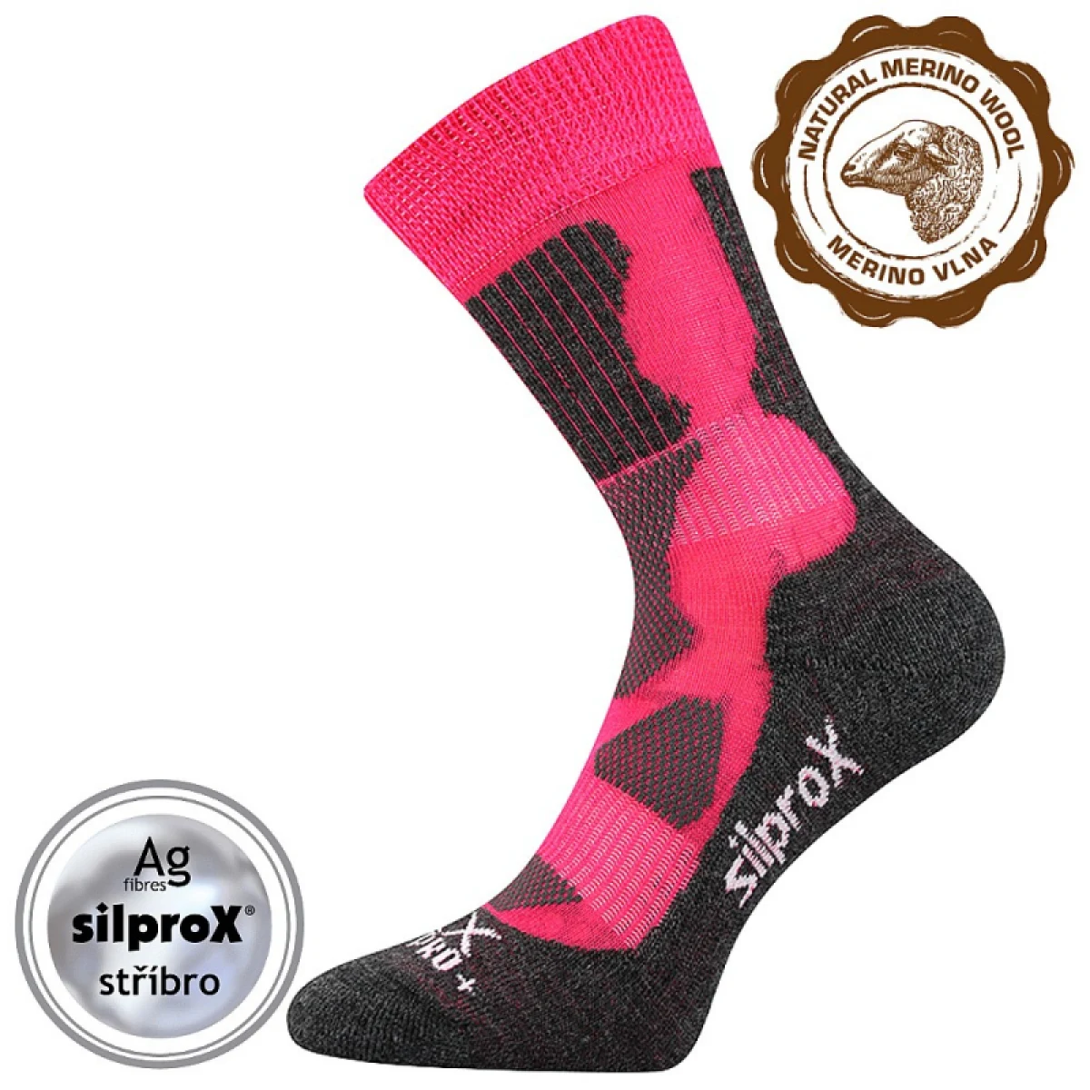 Dámske turistické ponožky VOXX 1 PACK-Merino Etrex-pink · záber 2