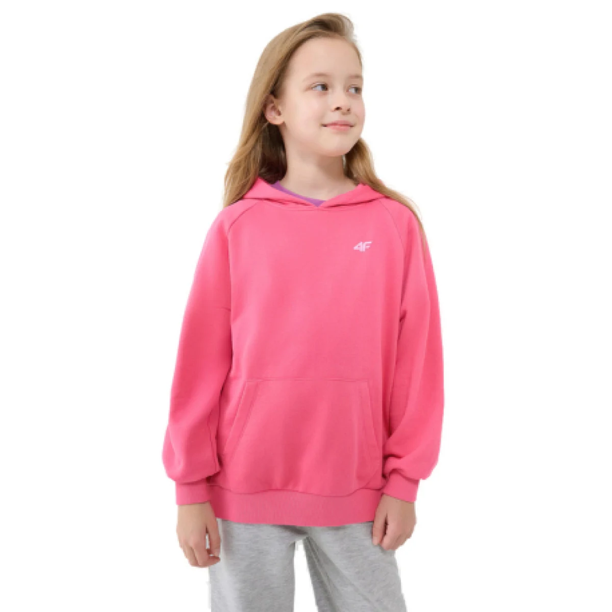 Dievčenská mikina s kapucňou 4F JUNIOR SWEATSHIRT F1478-54S-PINK · záber 1