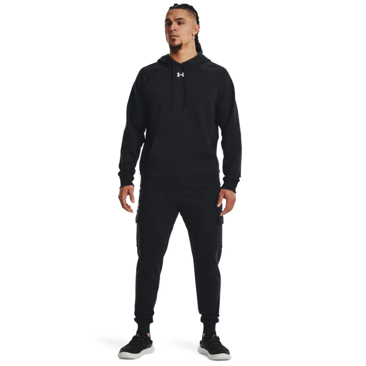 Pánske zateplené tepláky UNDER ARMOUR UA Rival Fleece Cargo Jogger-BLK · záber 4