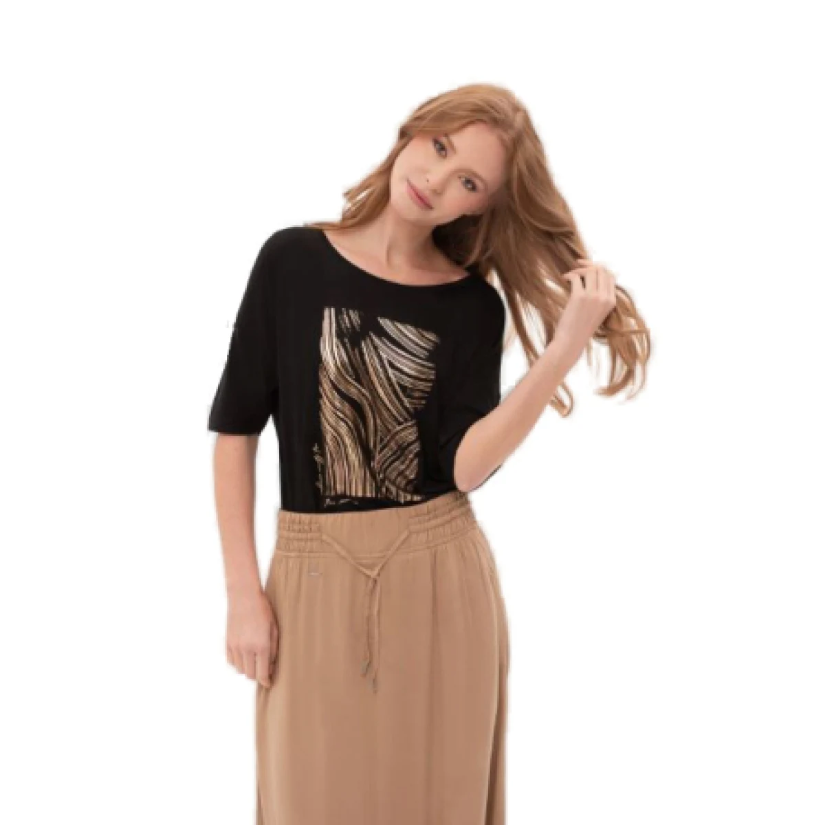 Dámske tričko s krátkym rukávom VOLCANO FEST-700-BLACK · záber 1
