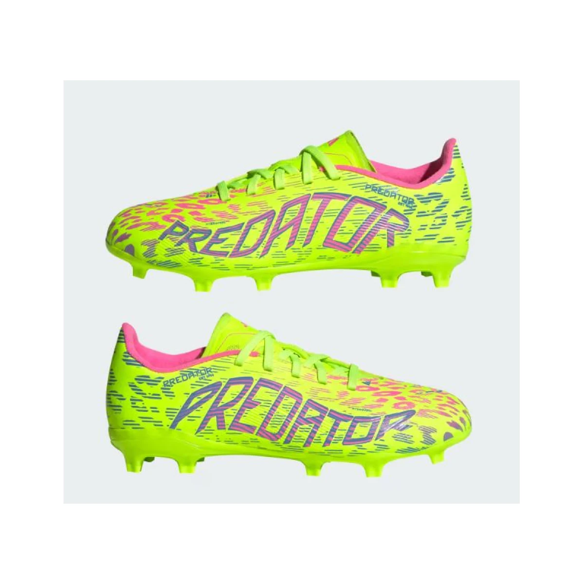 Chlapčenské futbalové kopačky outdoorové ADIDAS Predator League Jr FG lucid lemon blue fusion lucid pink · záber 5