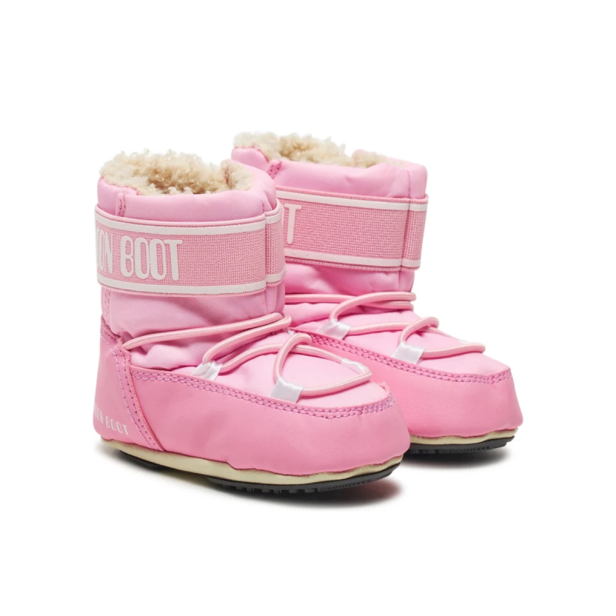 Juniorské vysoké zimné topánky MOON BOOT MB CRIB NYLON JR-J004 LIGHT PINK · záber 2