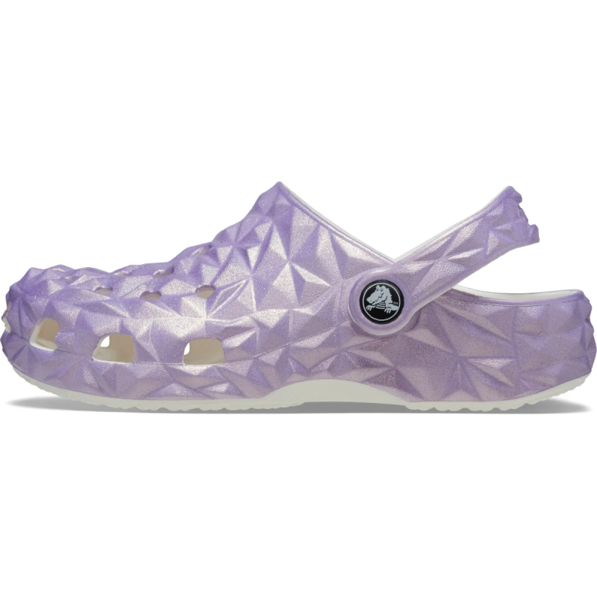 Dievčenské kroksy (rekreačná obuv) CROCS Classic Iridescent Geo CGK white · záber 2