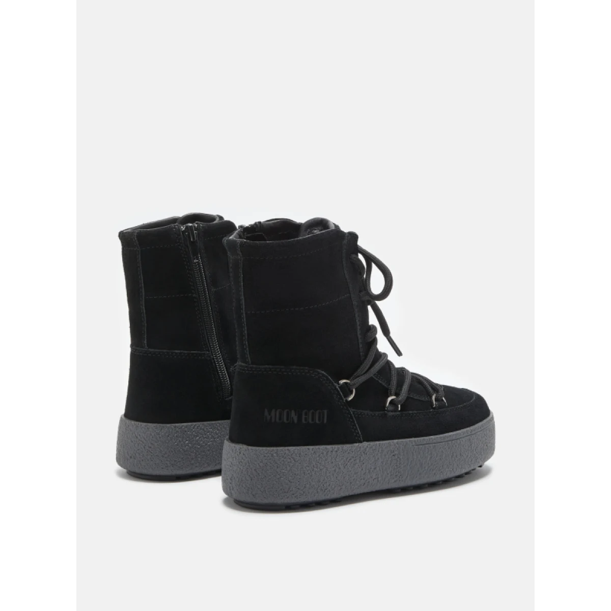 Dievčenské vysoké zimné topánky MOON BOOT JTRACK LACE SUEDE, 003 black · záber 2