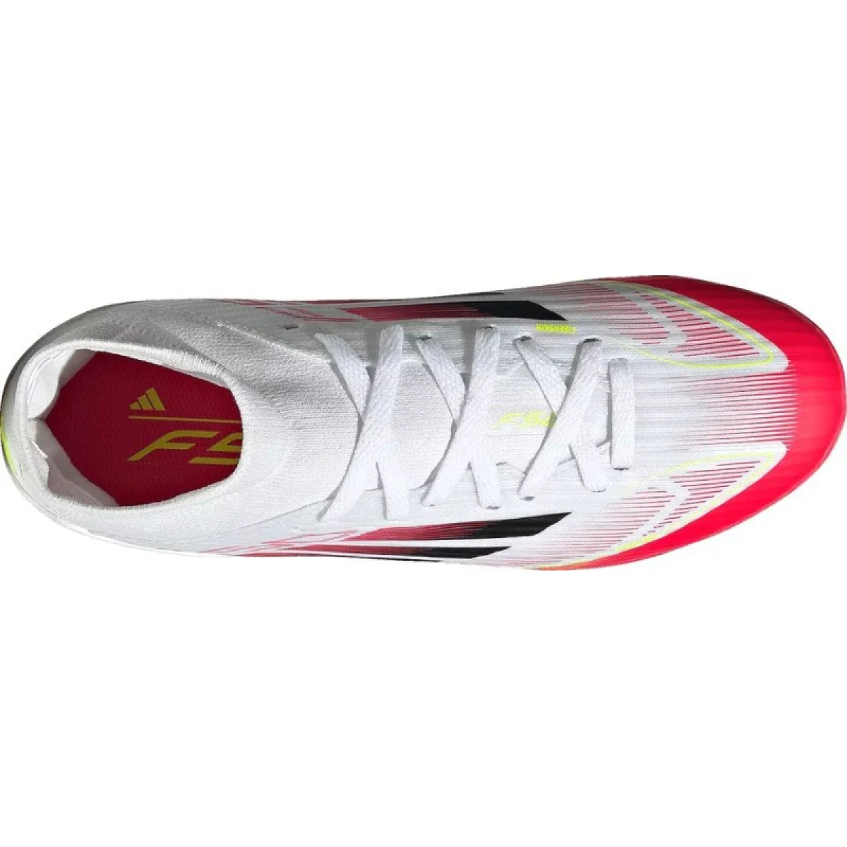 Chlapčenské futbalové kopačky outdoorové ADIDAS F50 League Mid Jr FG MG cloud white core black solar yellow · záber 4