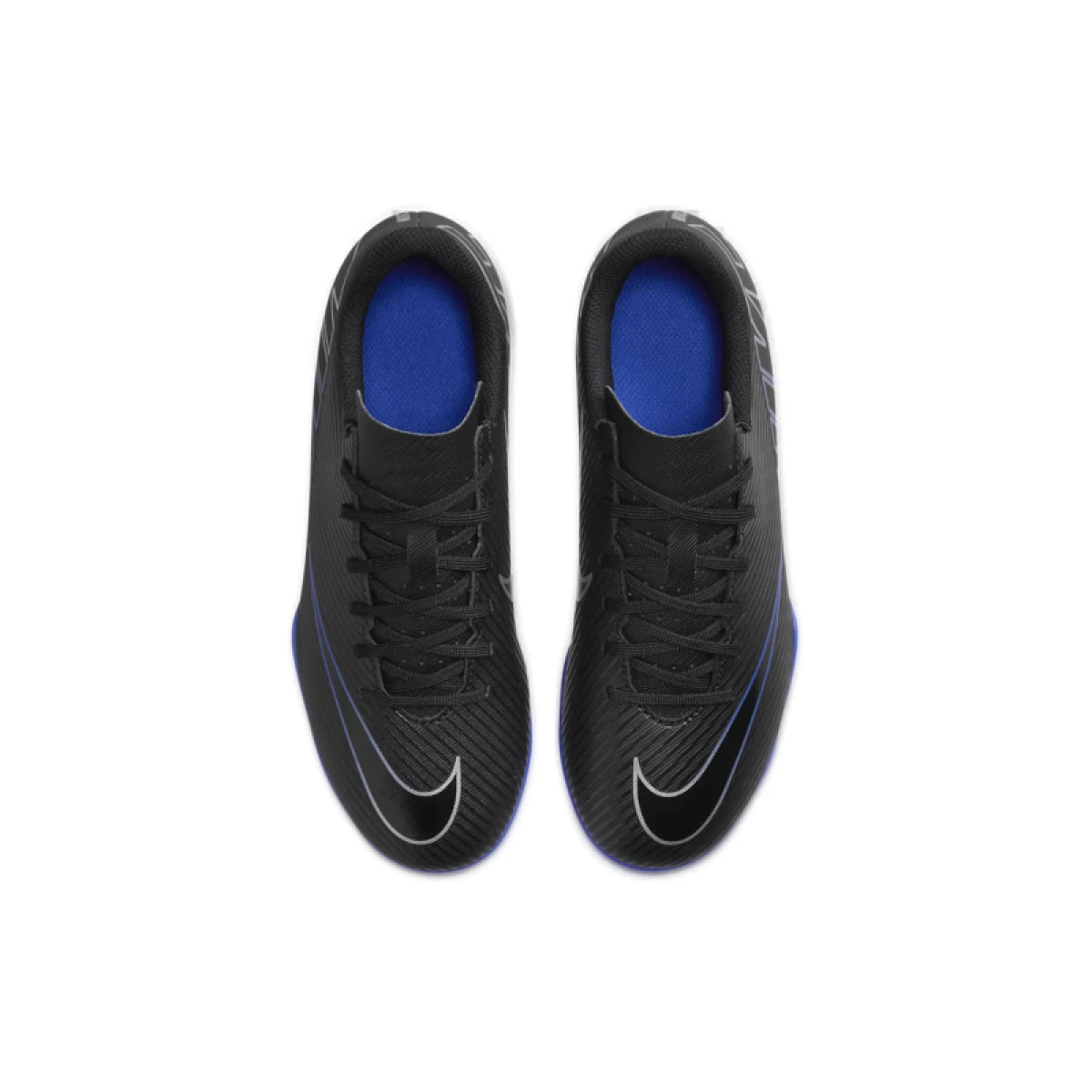 Chlapčenské futbalové kopačky outdoorové NIKE Mercurial Vapor 15 Club Jr FG black hyper royal chrome · záber 4