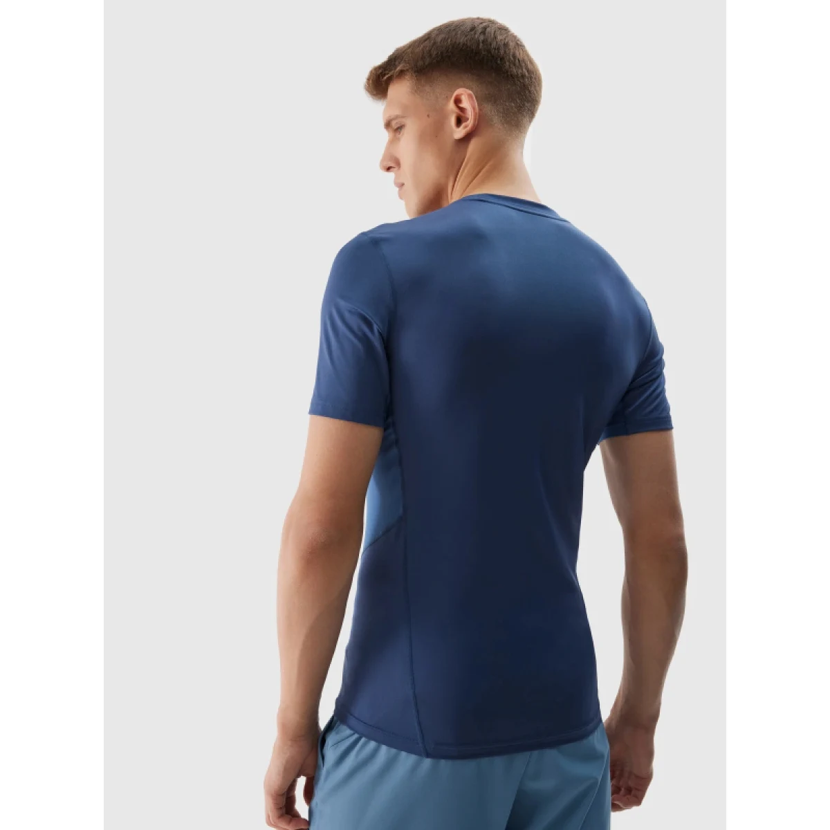 Pánske tréningové tričko s krátkym rukávom 4F TSHIRT FNK-WSS24TFTSM600-32S-DENIM · záber 3