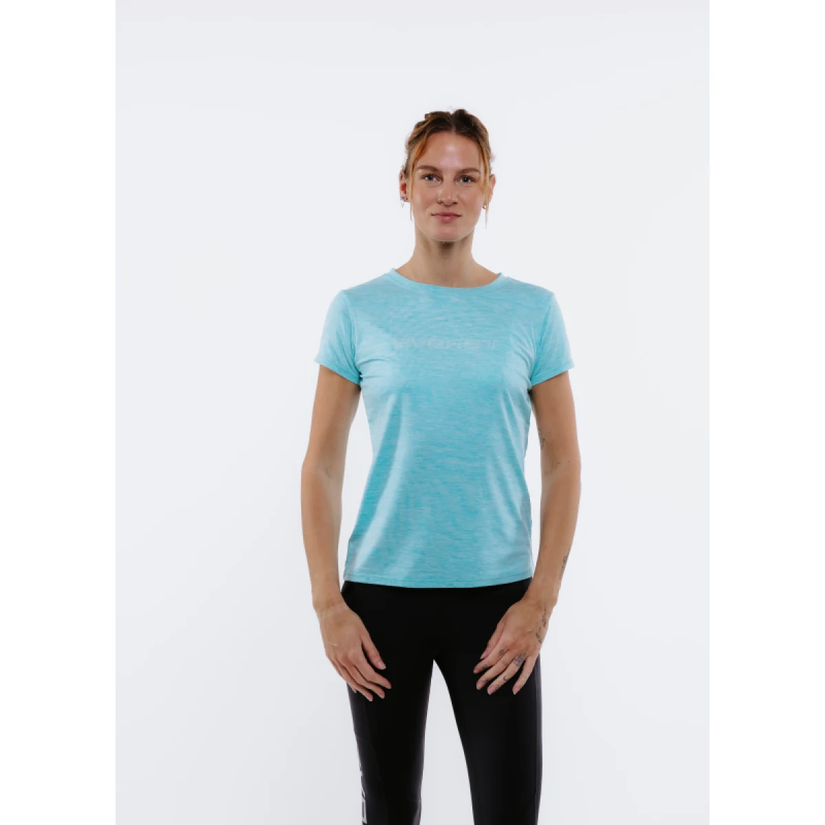 Dámske turistické tričko s krátkym rukávom EVERETT TecaShirt W blue melange · záber 3