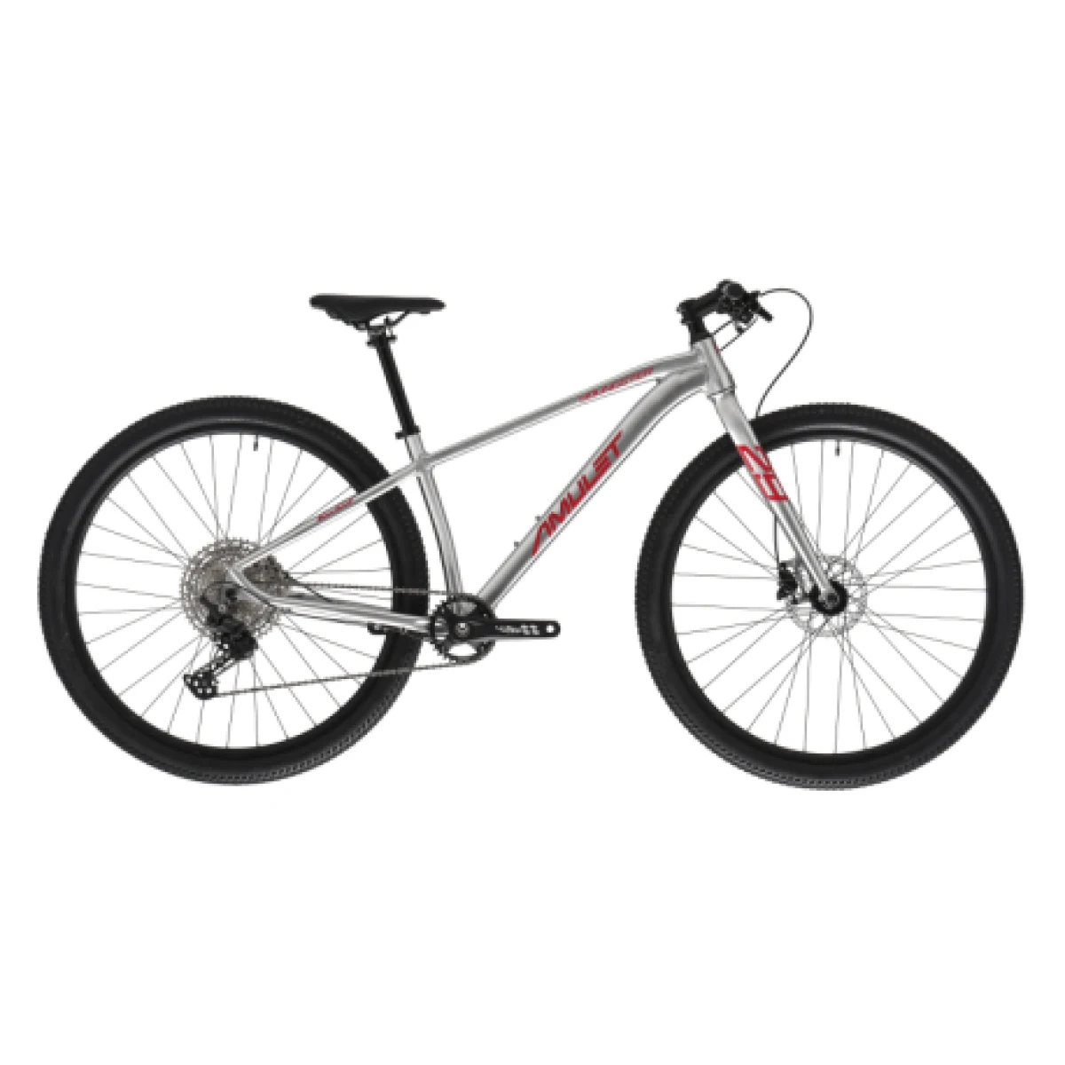 Juniorský horský bicykel AMULET 29 Youngster 1.11 SH, alu brushed transparent red · záber 1