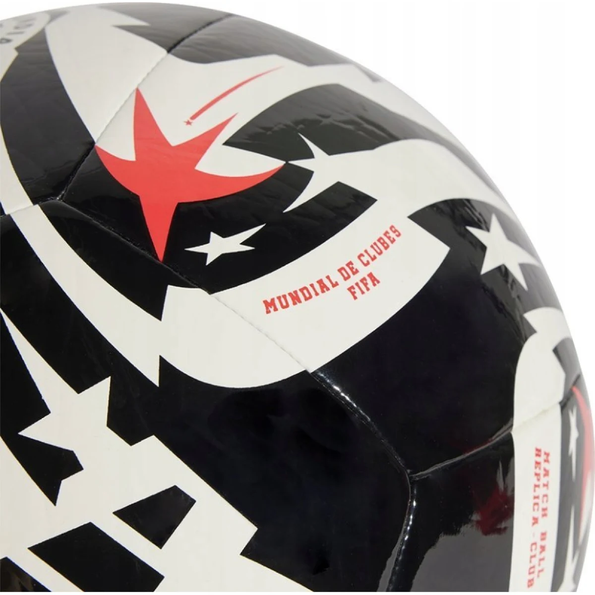 Futbalová lopta ADIDAS FCWC CLB WHITE BLACK LUCRED · záber 3