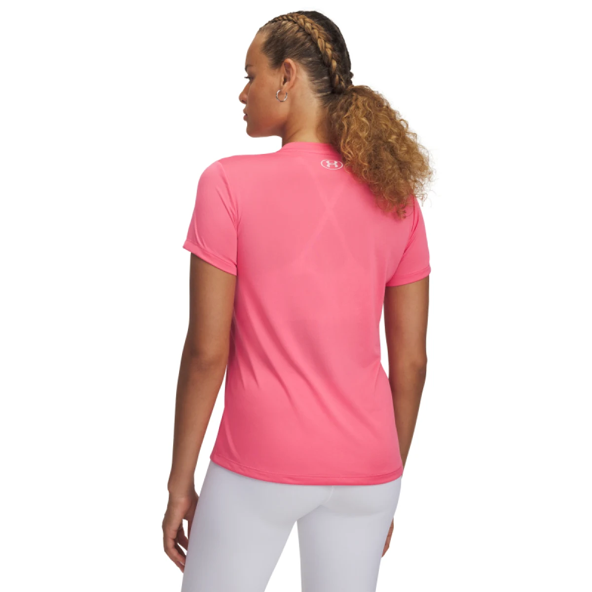 Dámske tréningové tričko s krátkym rukávom UNDER ARMOUR Tech SSV- Solid-PNK · záber 2