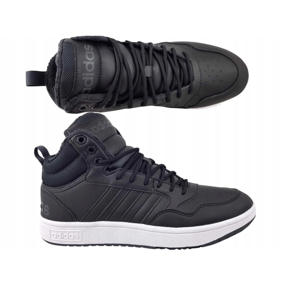 Pánske členkové zimné topánky ADIDAS Hoops 3.0 Mid WTR core black core black footwear white · záber 4