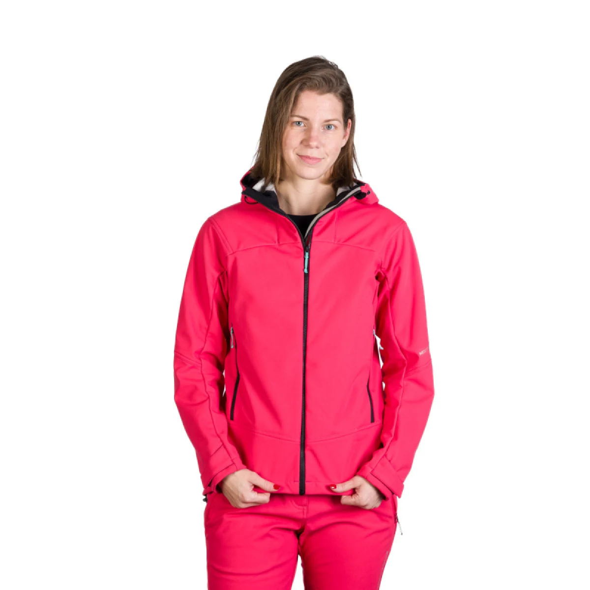 Dámska turistická softshellová bunda NORTHFINDER TINA-355pink · záber 2
