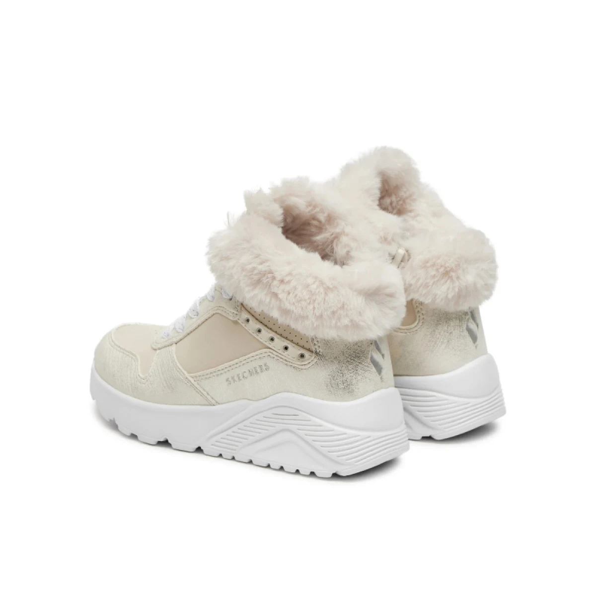 Dievčenské členkové zimné topánky SKECHERS Uno Lite Comfurt Collar natural · záber 3