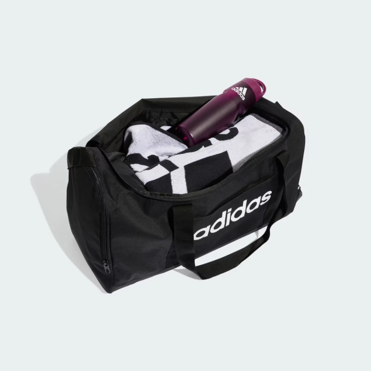 Cestovná taška ADIDAS LINEAR DUFFEL M BLACK BLACK WHITE · záber 4