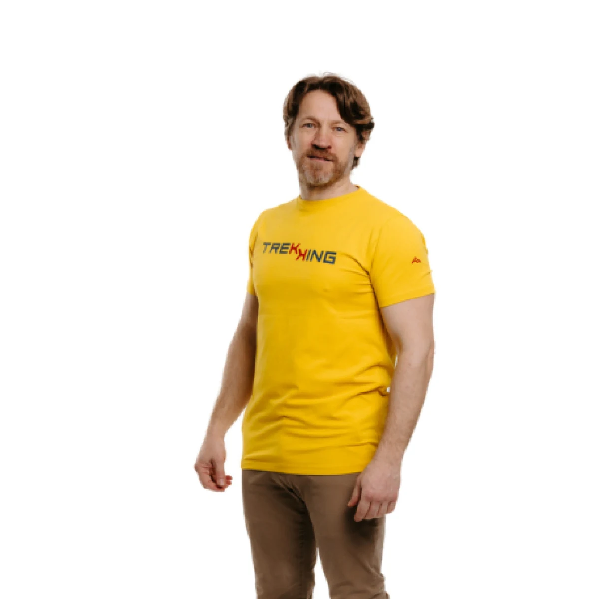 Pánske turistické tričko s krátkym rukávom EVERETT T-TREKK yellow · záber 1