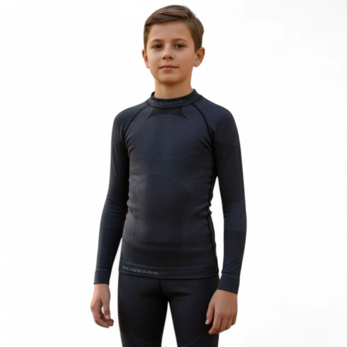 Juniorské termo tričko s dlhým rukávom BLIZZARD Essential long sleeve junior, anthracite · záber 2