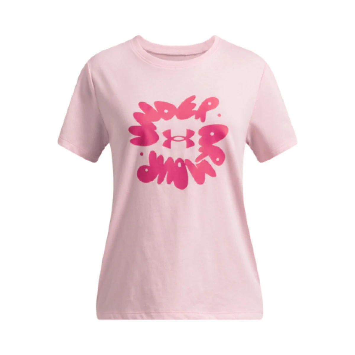 Dievčenské tričko s krátkym rukávom UNDER ARMOUR UA Bubble Wordmark SS-PNK · záber 1