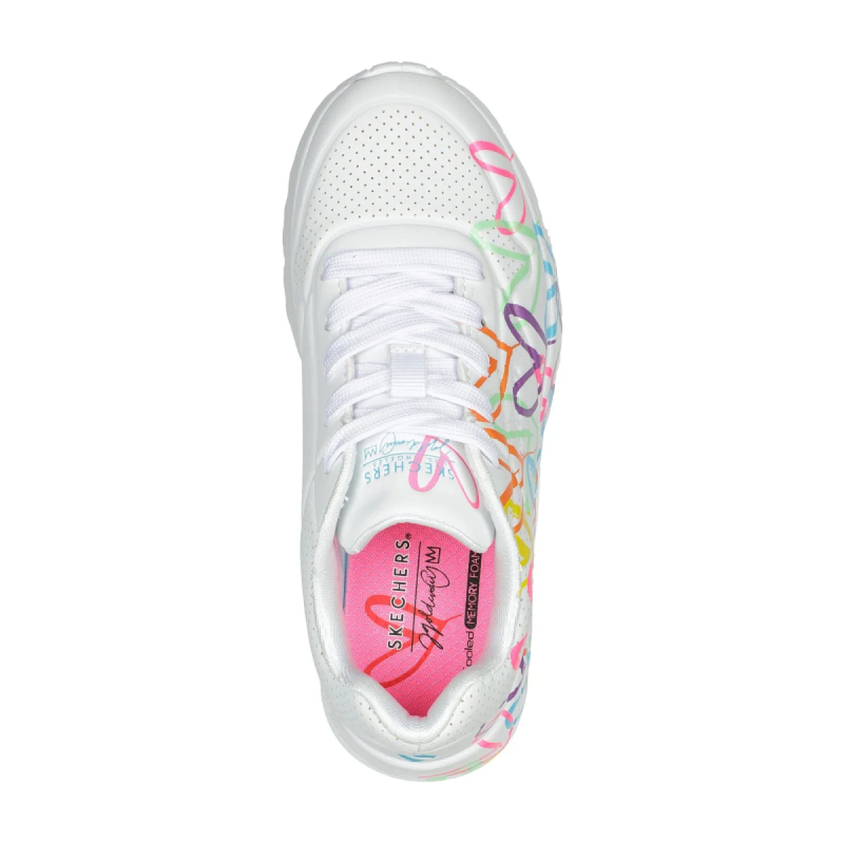 Dievčenská rekreačná obuv SKECHERS Uno Lite Spread The Love K white · záber 4