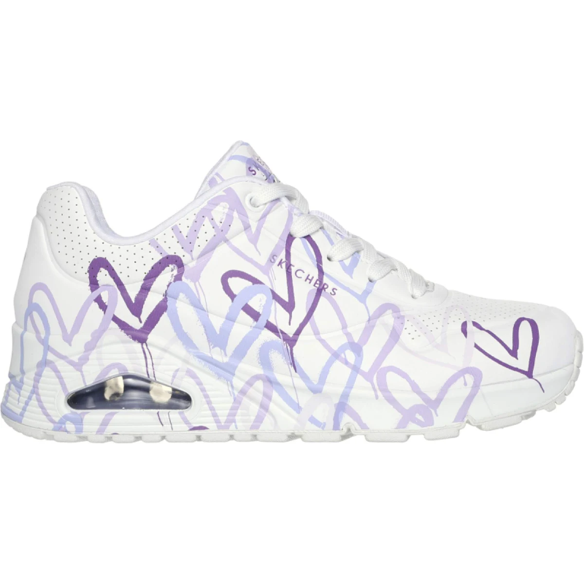 Dámska rekreačná obuv SKECHERS Uno Spread The Love W white multi purple · záber 2