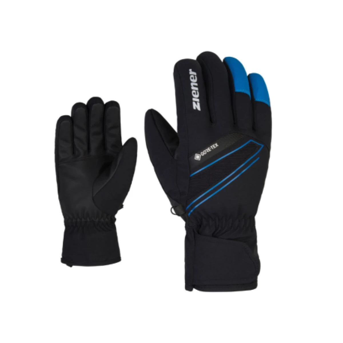 Pánske lyžiarske rukavice ZIENER GUNAR GTX-801083-12798-black persian blue · záber 1