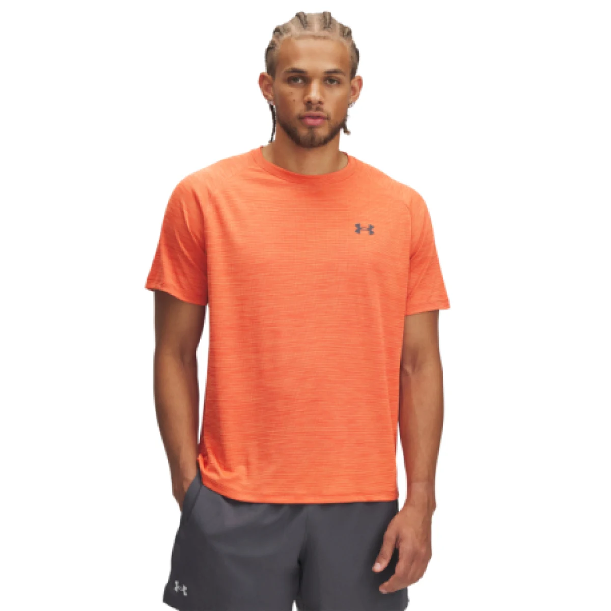 Pánske tréningové tričko s krátkym rukávom UNDER ARMOUR UA Tech Textured SS-ORG · záber 1