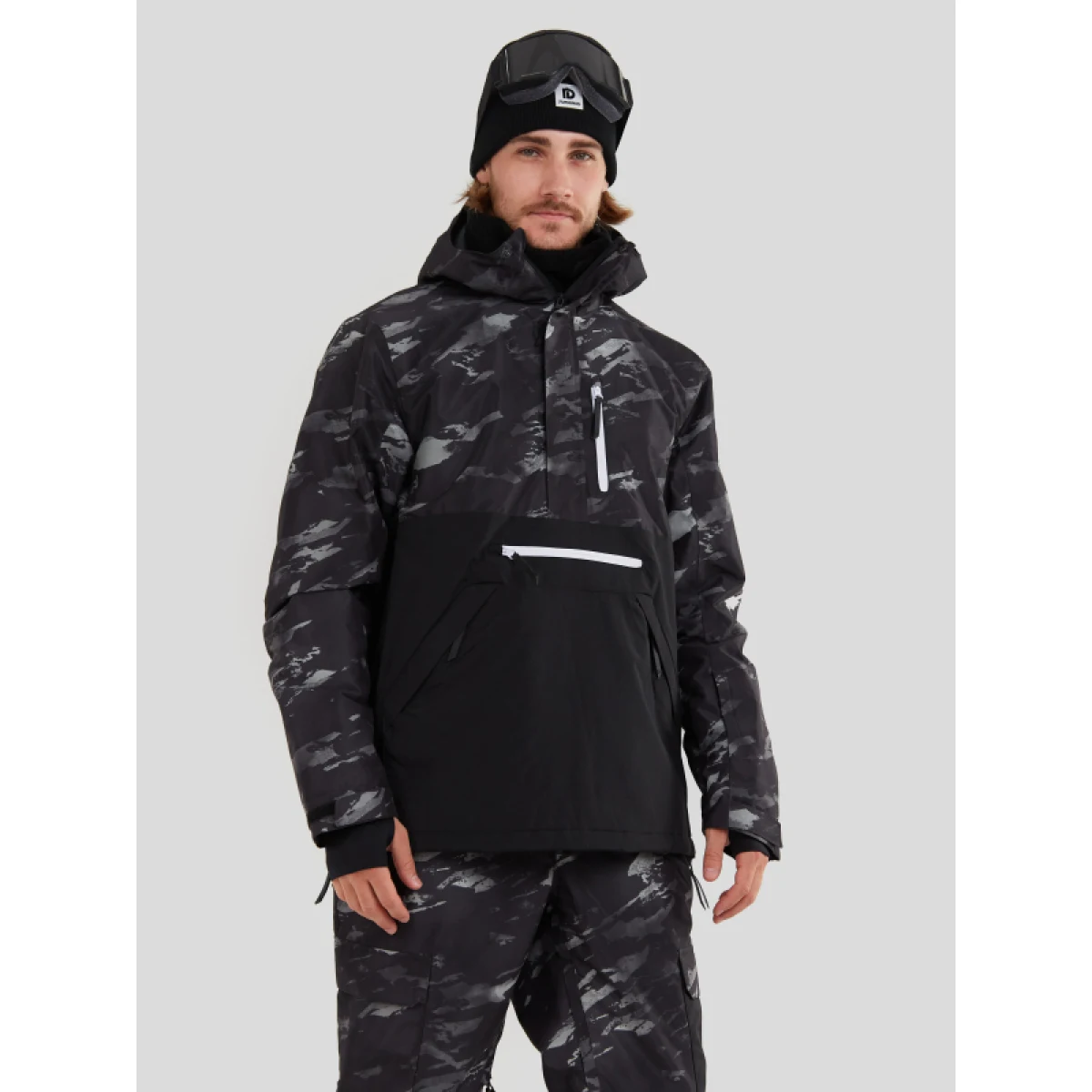 Pánska lyžiarska bunda FUNDANGO Tilbury Logo Anorak-893-black camouflage · záber 2