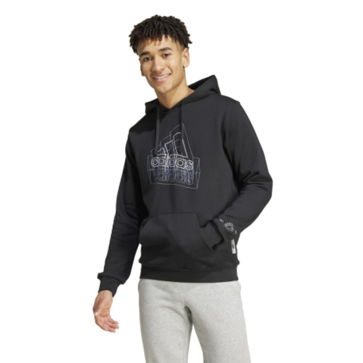 Pánska mikina s kapucňou ADIDAS M TECH BOS H-IW2636-Black · záber 1